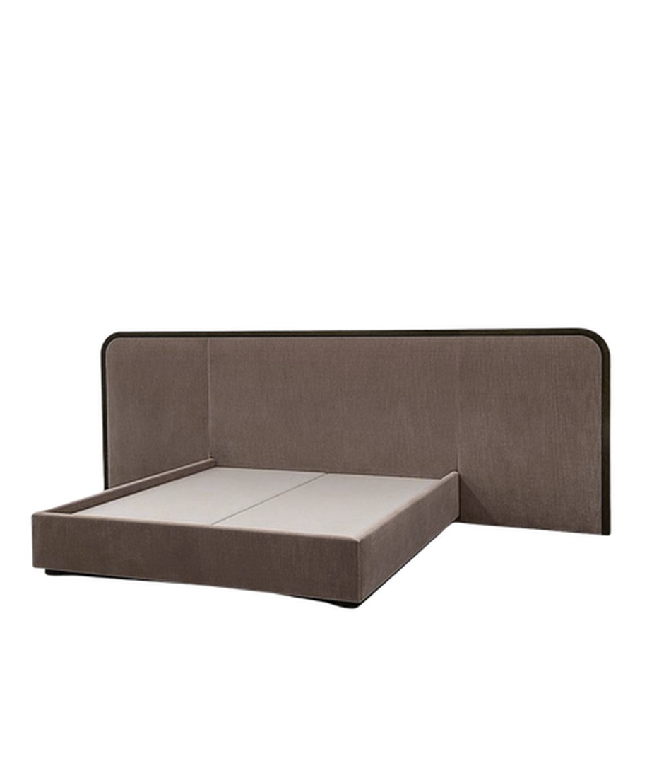 Headboard and base set in boucle
