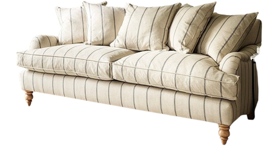Alana slipcovered couch in natural linen