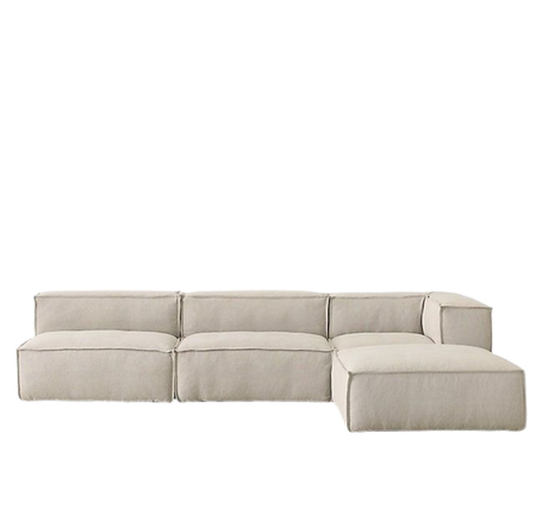 Ivy boxed modular couch with chaise in cream