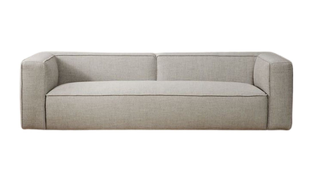 Zuri boxed couch in grey
